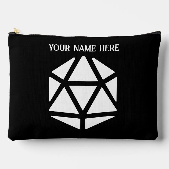Critical Strike Dice Acc. Zip Pouch (Large) (Front)
