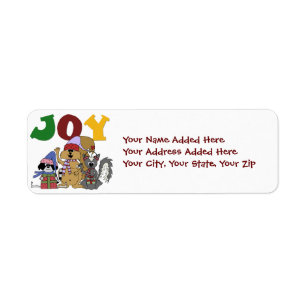 Critter Christmas Return Address Labels