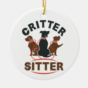 Critter Sitter Cute Pet Sitter Ceramic Tree Decoration