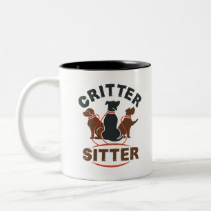 Critter Sitter Cute Pet Sitter Two-Tone Coffee Mug