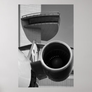 CRJ JFK Tower B&W Poster