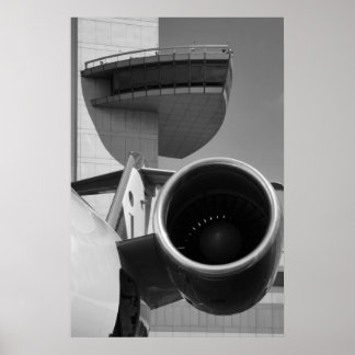 CRJ JFK Tower B&W Poster