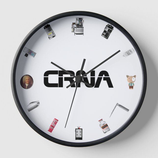 CRNA Anaesthesia  Clock (Front)