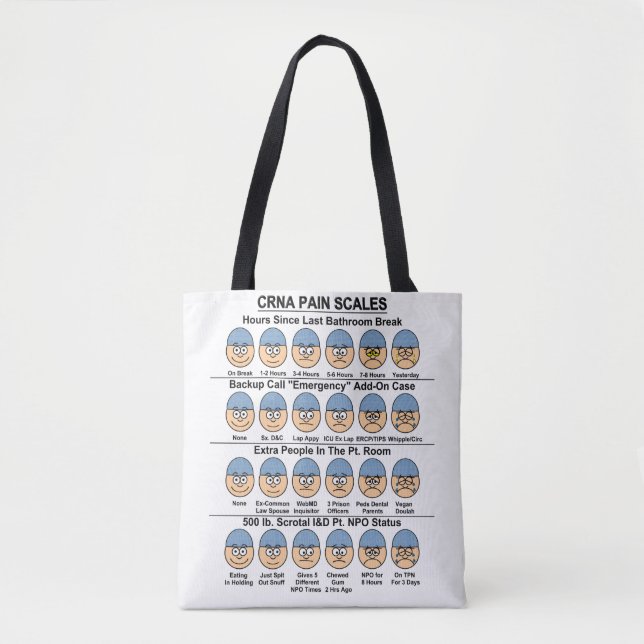 CRNA Anaesthesia Pain Scales  Tote Bag (Front)