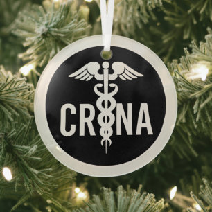CRNA Certified Registered Nurse Anaesthetist Gift Glass Tree Decoration
