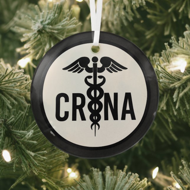 CRNA Certified Registered Nurse Anaesthetist Gifts Glass Tree Decoration (Insitu)