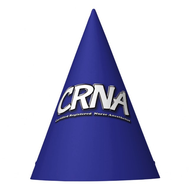 CRNA - Certified Registered Nurse Anaesthetist Party Hat (Front)