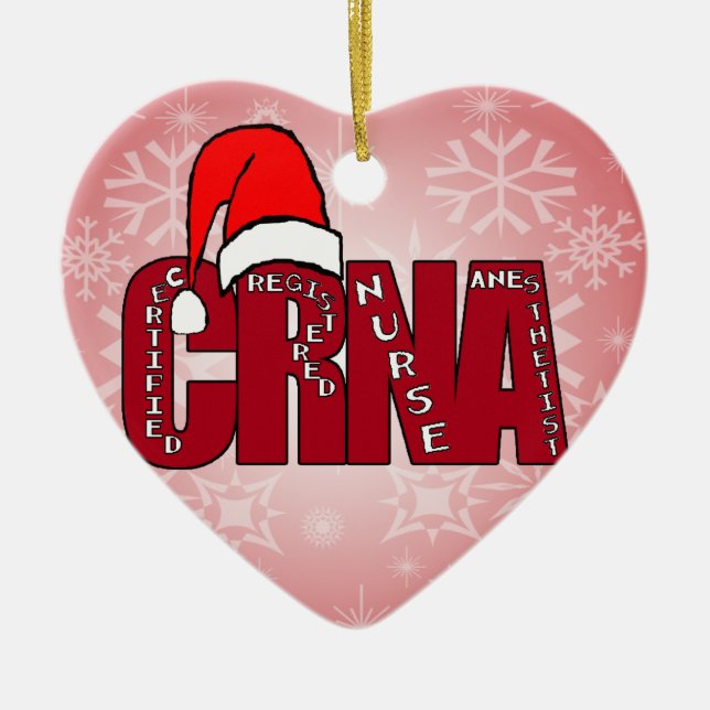 CRNA Certified Registered Nurse Anaesthetist SANTA Ceramic Tree Decoration (Front)