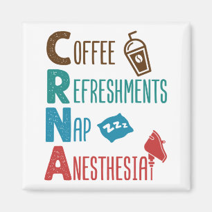 CRNA Coffee Refreshments Nap Anaesthesia Magnet