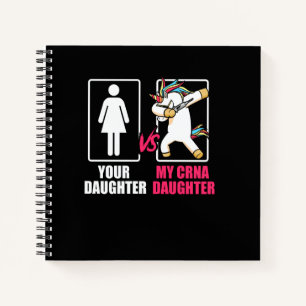 Crna Daughter Unicorn Certified Nurse Anaesthetist Notebook