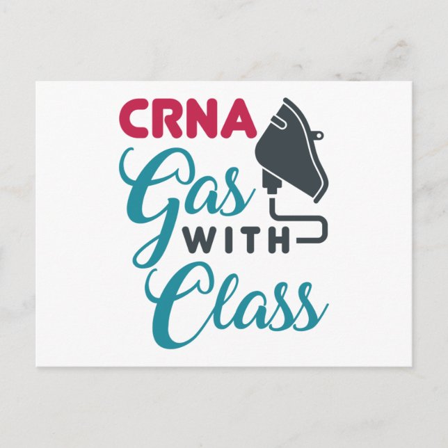CRNA Gas with Class Funny Appreciation Postcard (Front)