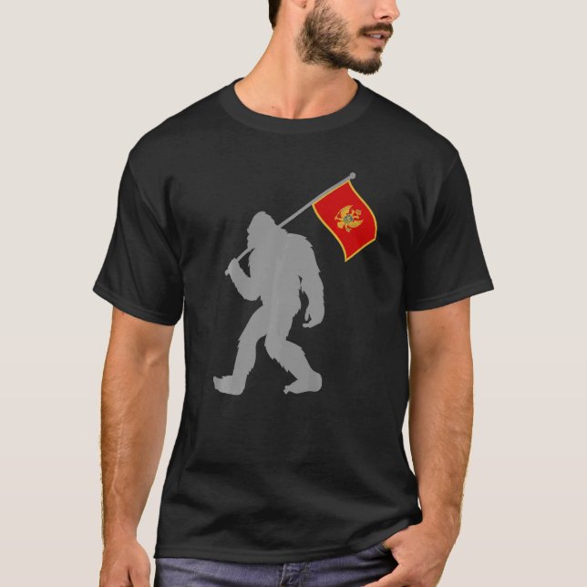 Crna Gora Or Montenegrian Flag On Montenegro Flag T-Shirt (Front)