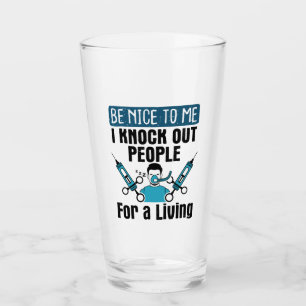 CRNA Knock Out People Nurse Anaesthetist Glass
