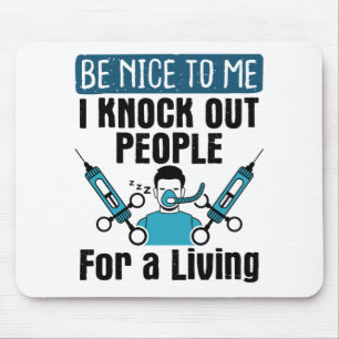 CRNA Knock Out People Nurse Anaesthetist Mouse Mat