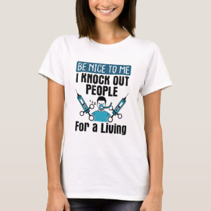 CRNA Knock Out People Nurse Anaesthetist T-Shirt