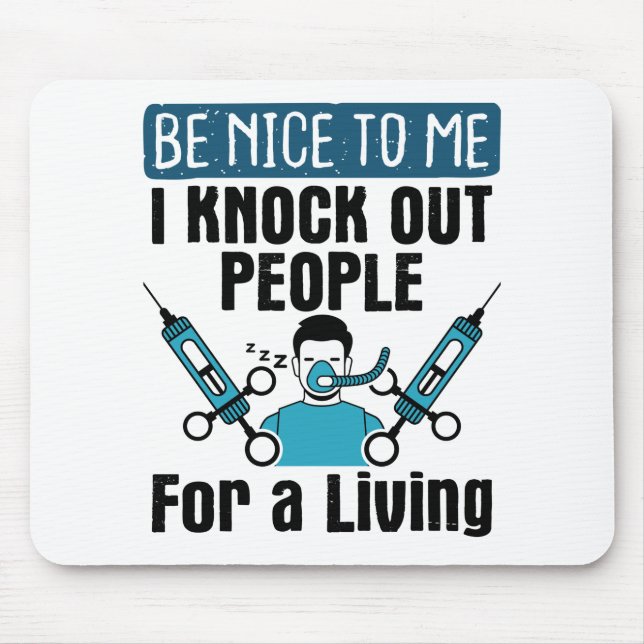 CRNA Nurse Anaesthetist Anaesthesiologist Knock Ou Mouse Mat (Front)