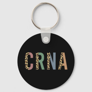 CRNA Nurse Anaesthetist Cheetah leopard print Key Ring
