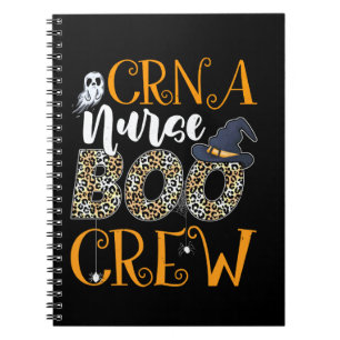 CRNA Nurse Boo Crew Spooky Halloween Boo Ghost Cos Notebook