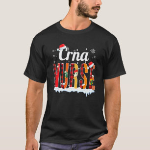 Crna Nurse Christmas Red Plaid Print Rn Nurse Xmas T-Shirt