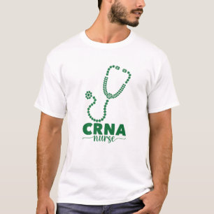 CRNA Nurse Four Leaf Clover Stethoscope St Patrick T-Shirt