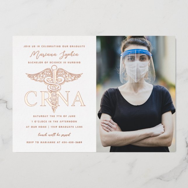 CRNA Nursing Graduation Photo Gold (Front)