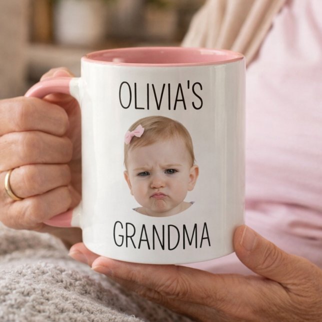 Crna racka  mug (Personalized Grandma Mug with Baby Photo Custom Gift for Grandmother)