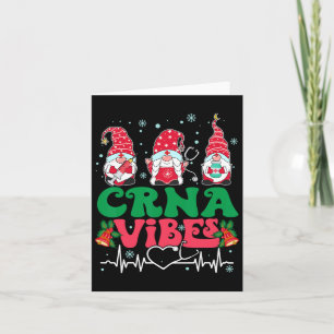 Crna Vibes Nurse Gnome Christmas Stethoscope Xmas Card
