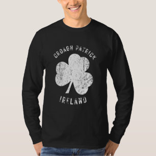 Croagh Patrick Ireland Vintage Shamrock Distressed T-Shirt