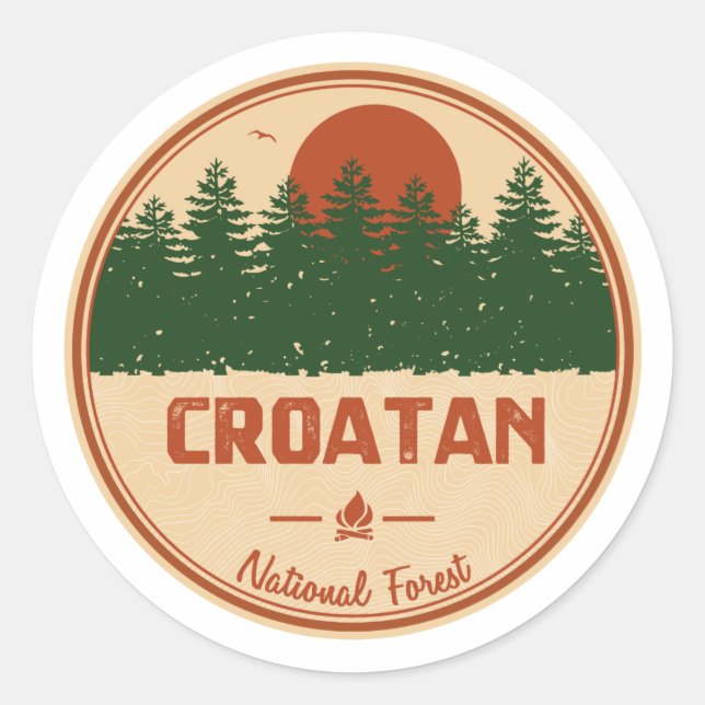 Croatan National Forest Classic Round Sticker (Front)