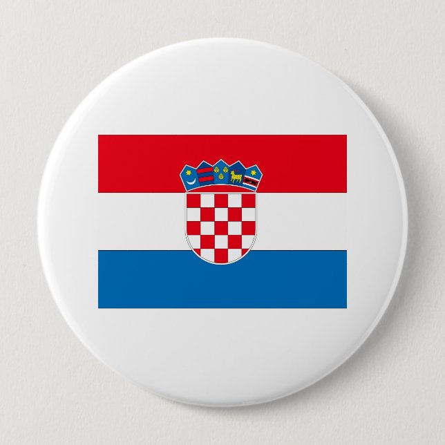 Croatia 10 Cm Round Badge (Front)