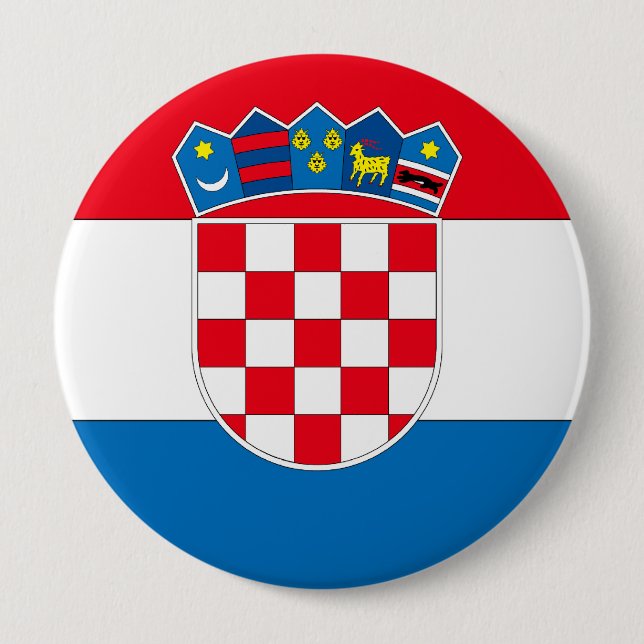 Croatia 10 Cm Round Badge (Front)