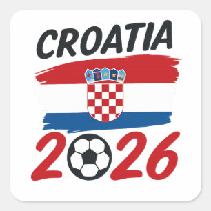 Croatia 2026 Soccer Fan Design Flag Colors Square Sticker