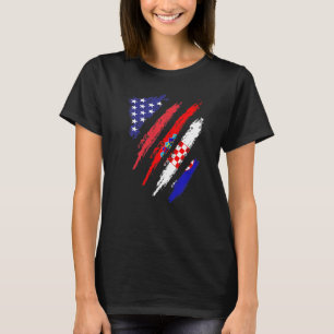 Croatia American Grown Flag USA Patriot Heritage M T-Shirt