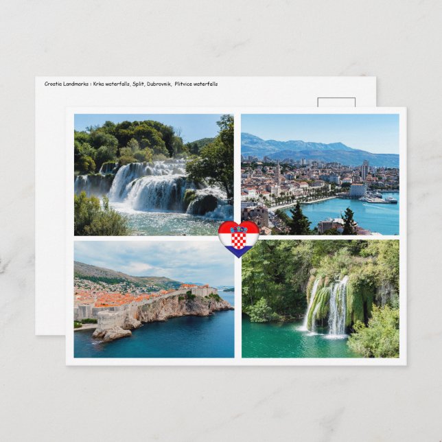Croatia Beautiful Scenic Landmarks - Europe Postcard (Front/Back)