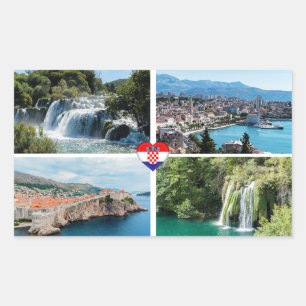 Croatia Beautiful Scenic Landmarks - Europe Rectangular Sticker