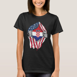 Croatia Blood Inside Me Croatian Flag T-Shirt