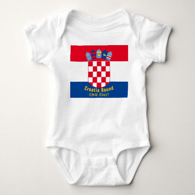 Croatia Bound Flag Design Baby Bodysuit (Front)