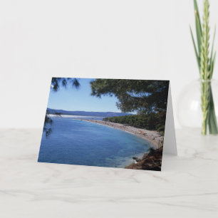Croatia, Brac Island, Bol, Golden Cape Beach 2 Holiday Card