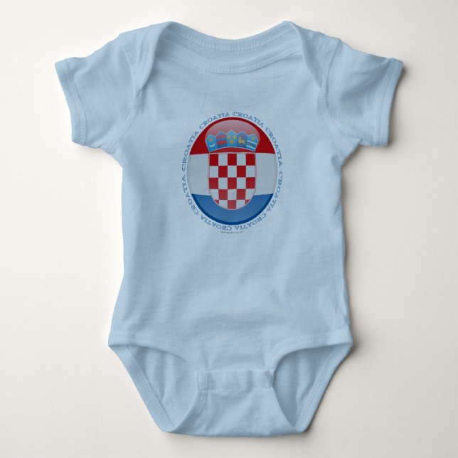Croatia Bubble Flag Baby Bodysuit (Front)