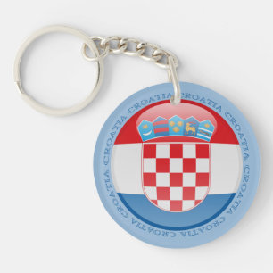 Croatia Bubble Flag Key Ring