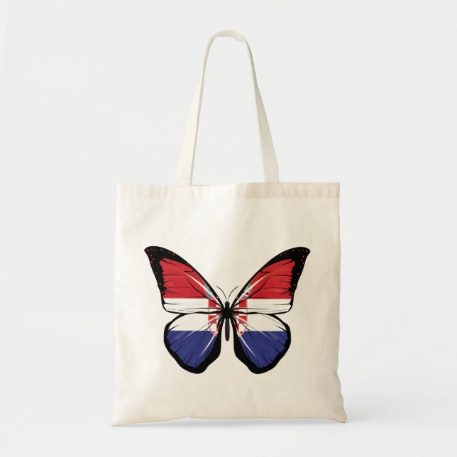 Croatia Butterfly Flag Tote Bag (Front)