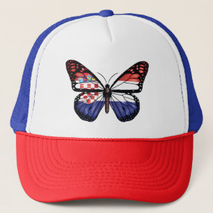 Croatia  butterfly monarch flag trucker hat