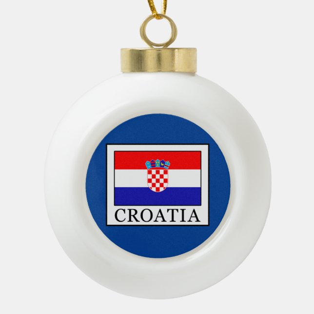 Croatia Ceramic Ball Christmas Ornament (Front)