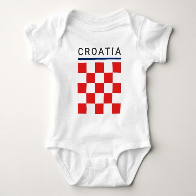 Croatia Checkerboard Baby Bodysuit (Front)
