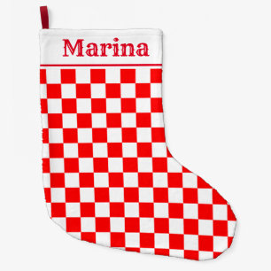Croatia chequered pattern name  large christmas stocking