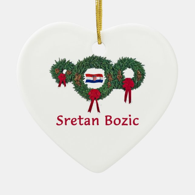 Croatia Christmas 2 Ceramic Tree Decoration (Front)