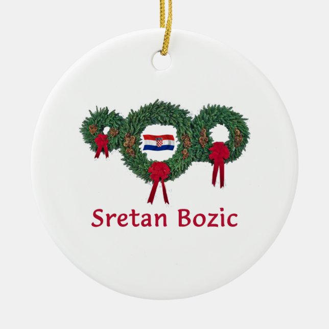 Croatia Christmas 2 Ceramic Tree Decoration (Front)