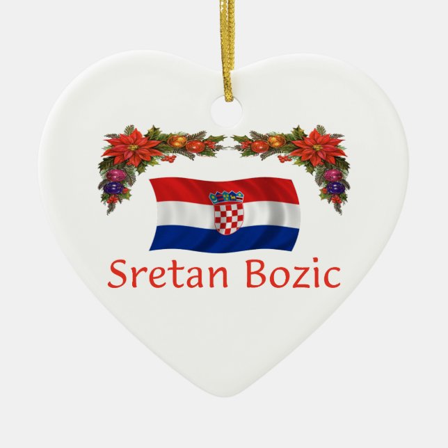 Croatia Christmas Ceramic Tree Decoration (Front)