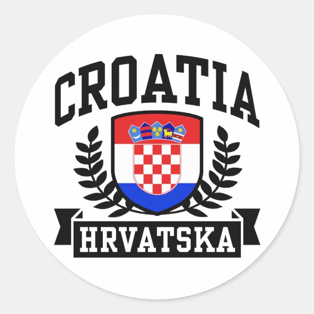 Croatia Classic Round Sticker (Front)