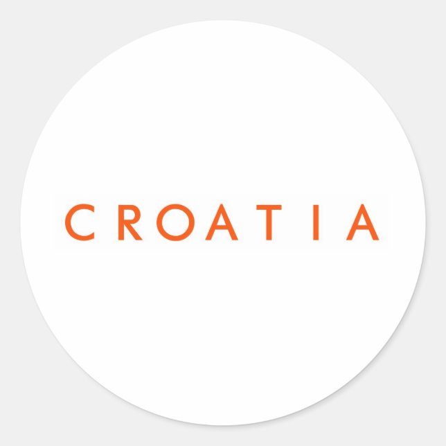 Croatia Classic Round Sticker (Front)